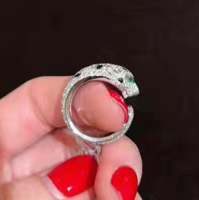 KDY-N4767700 full diamond straight leopard ring