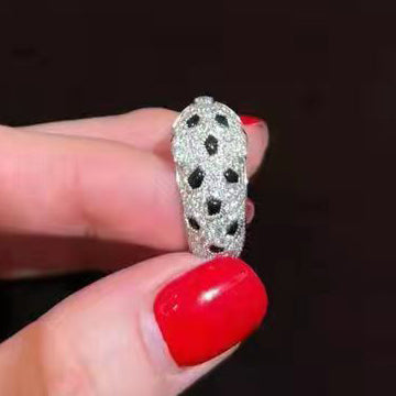 KDY-N4767700 full diamond straight leopard ring