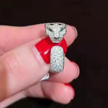 KDY-N4767700 full diamond straight leopard ring