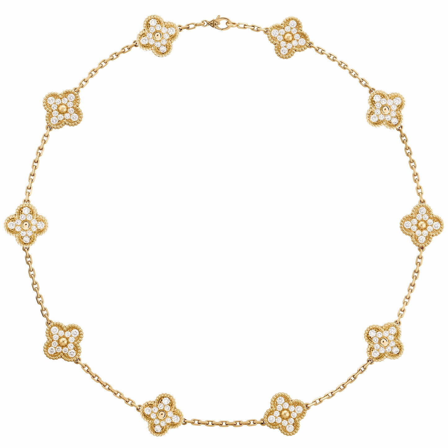 VCARA42300 9mm customer version full diamond four-leaf clover 10 flower necklace