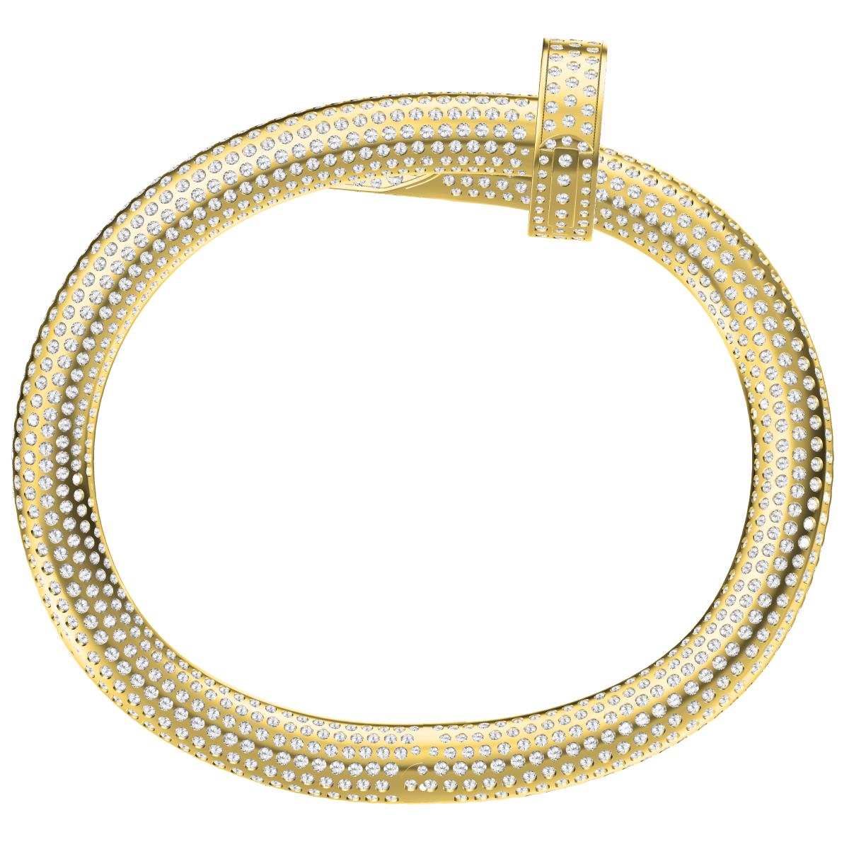 KDY-N5137984 Oversized Full Diamond Iron Nail Bracelet Hollow Version