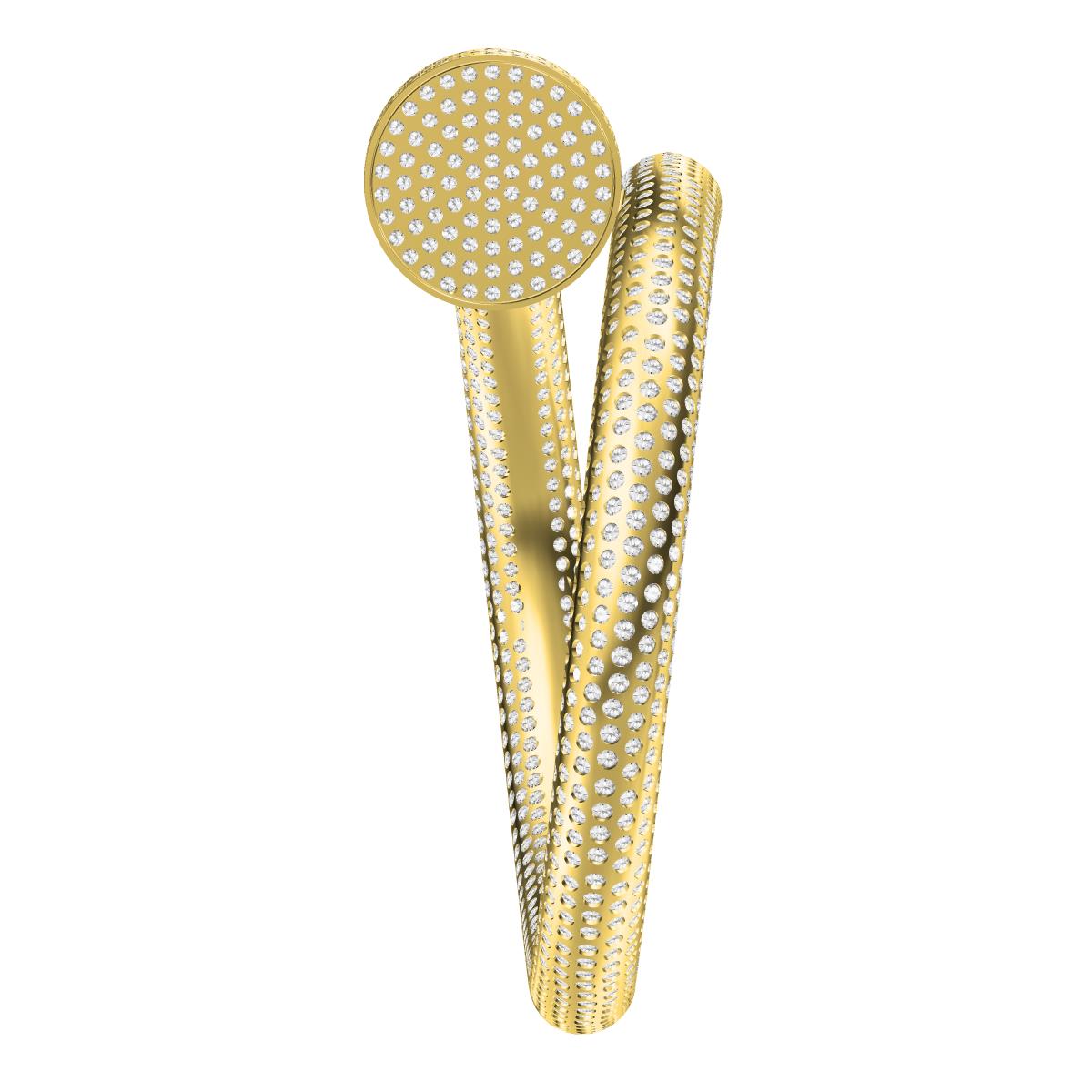 KDY-N5137984 Oversized Full Diamond Iron Nail Bracelet Hollow Version