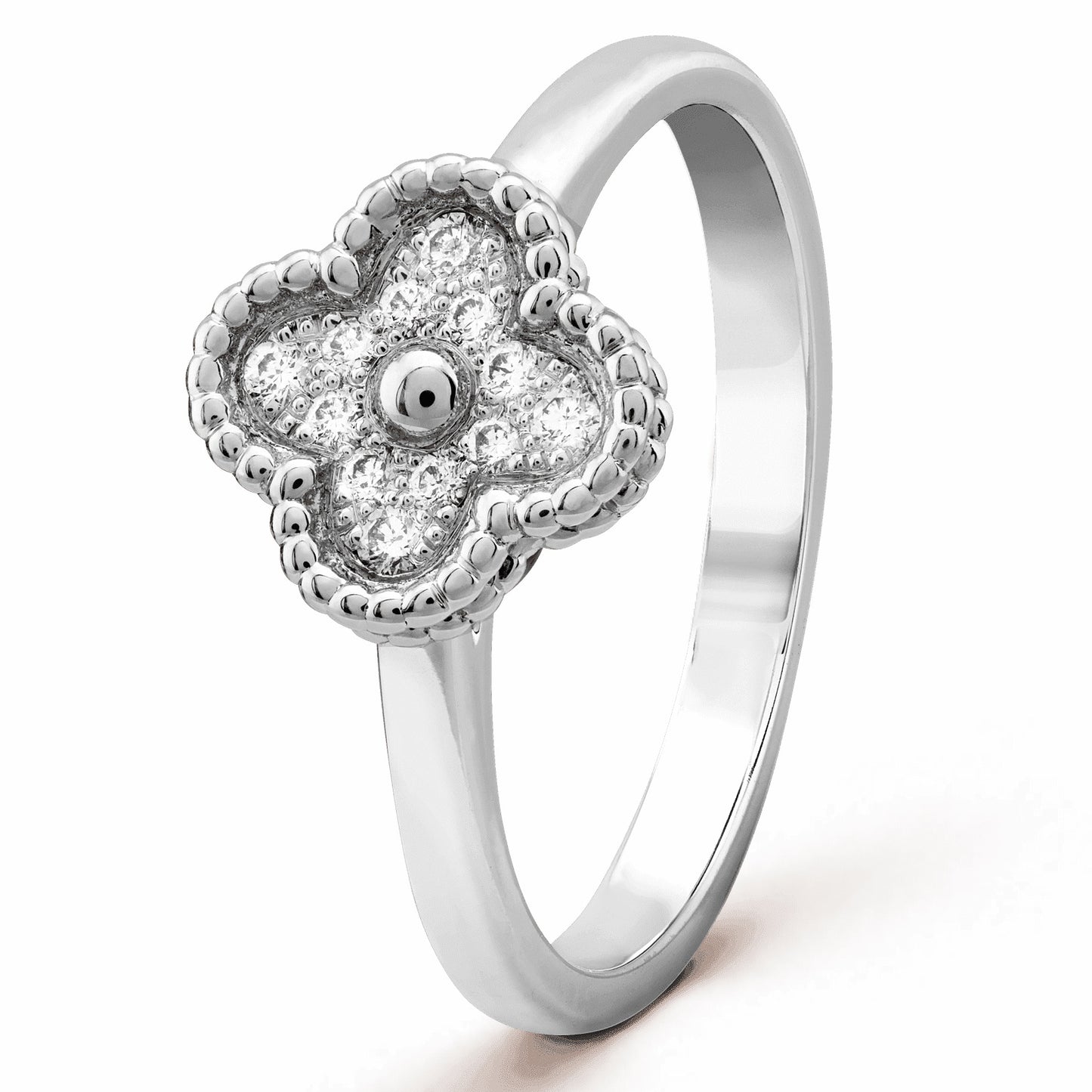 VCARO85800 9mm guest version light pearl four-leaf clover ring 13.5#