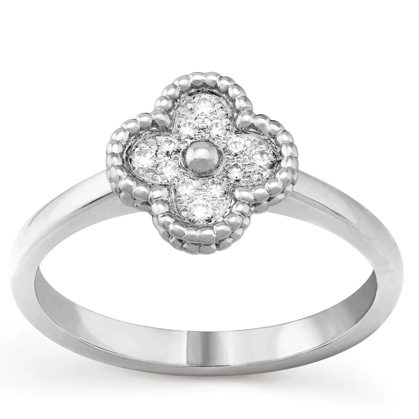 VCARO85800 9mm guest version light pearl four-leaf clover ring 13.5#