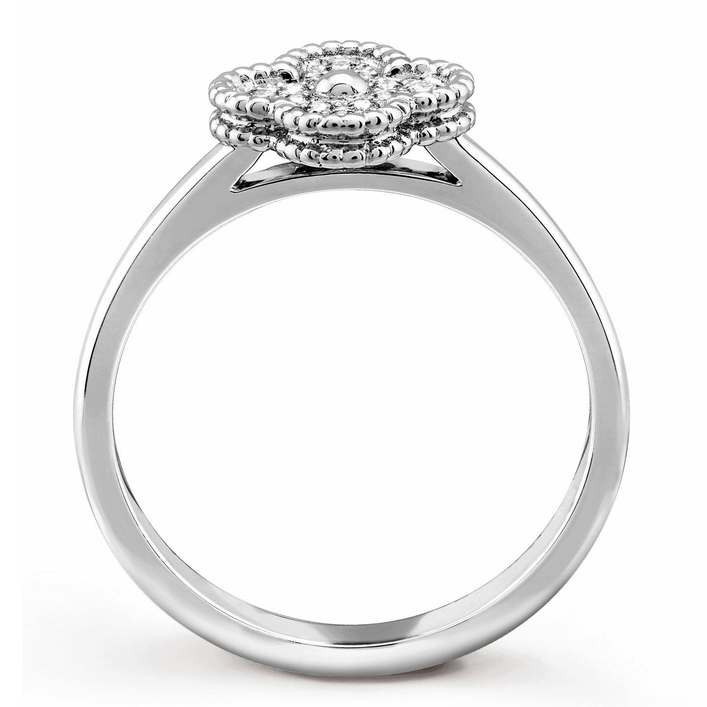 VCARO85800 9mm guest version light pearl four-leaf clover ring 13.5#