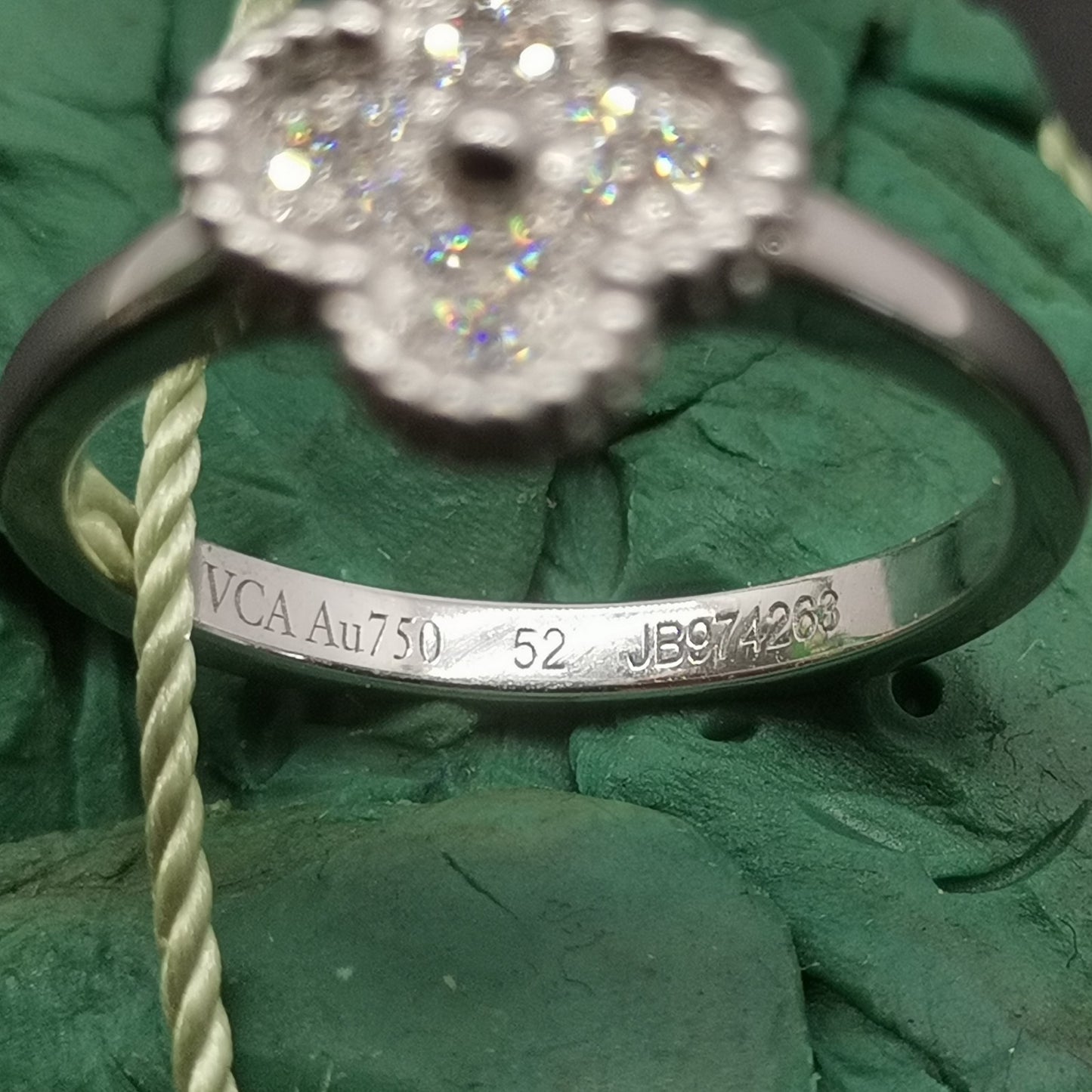 VCARO85800 9mm guest version light pearl four-leaf clover ring 13.5#