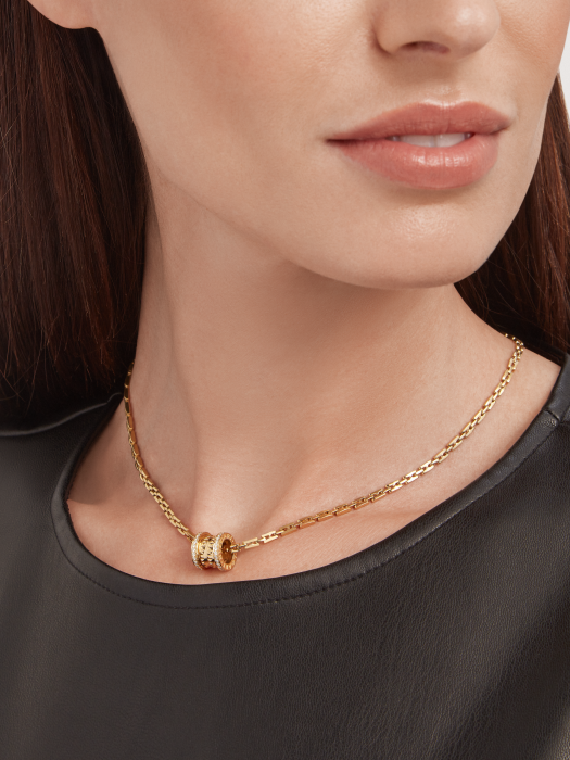 BGL-358278 Rivet edge diamond spiral necklace Baogai spire series