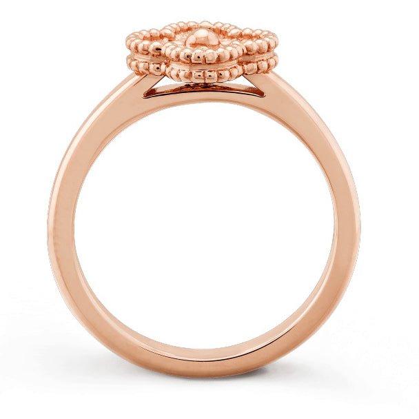 VCARO8DE00 9mm small wrinkled leather four-leaf clover ring 11#