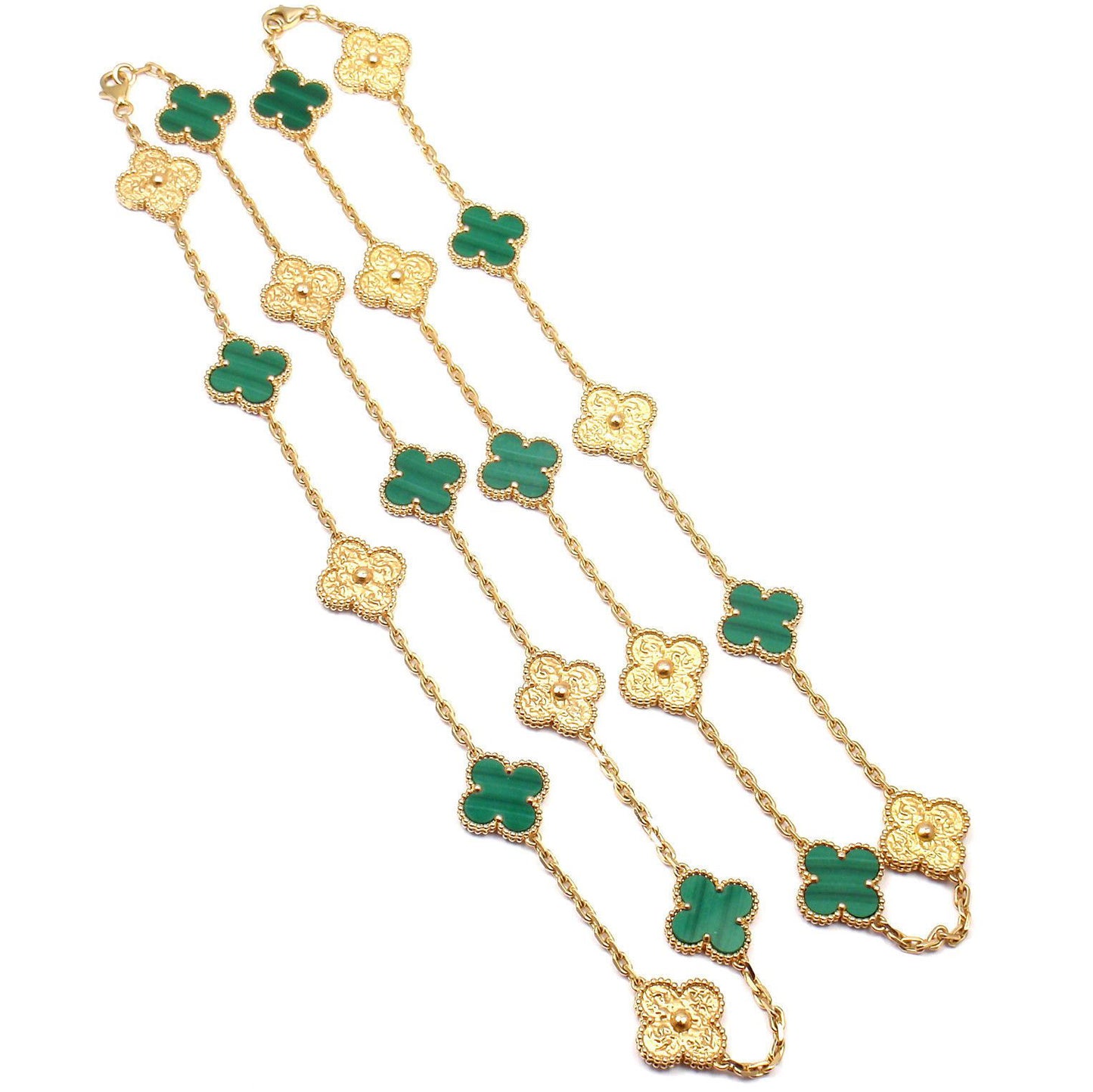 VCA2093705 15mm guest version pleated + agate four-leaf clover 20 flower necklace