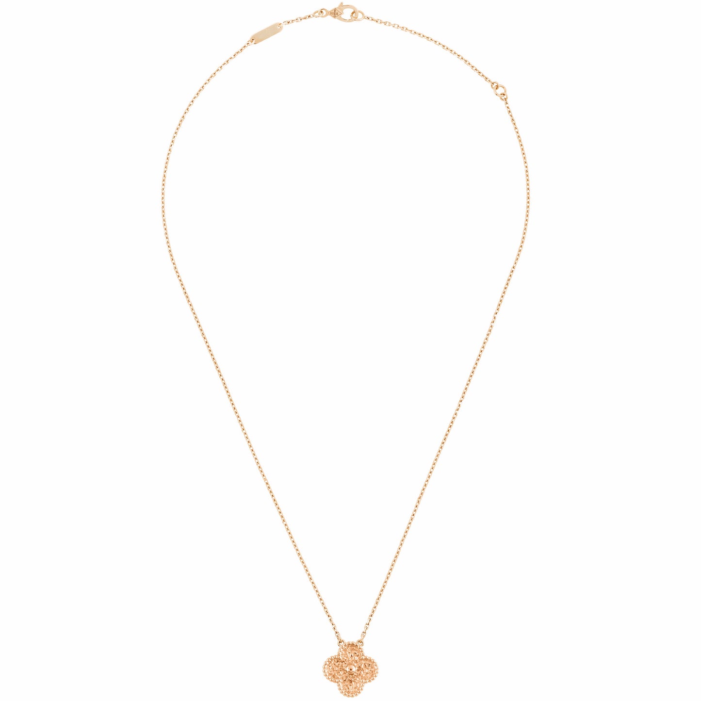 VCARN9ZS00 14.8mm guest version wrinkled four-leaf clover tethered chain pendant
