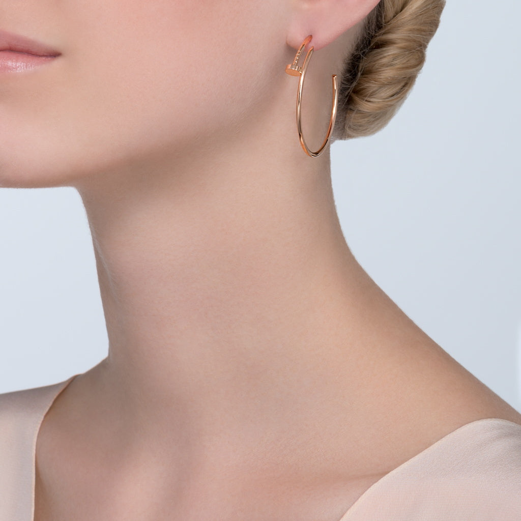 KDY-B8301211 light gold large hoop nail earrings earrings