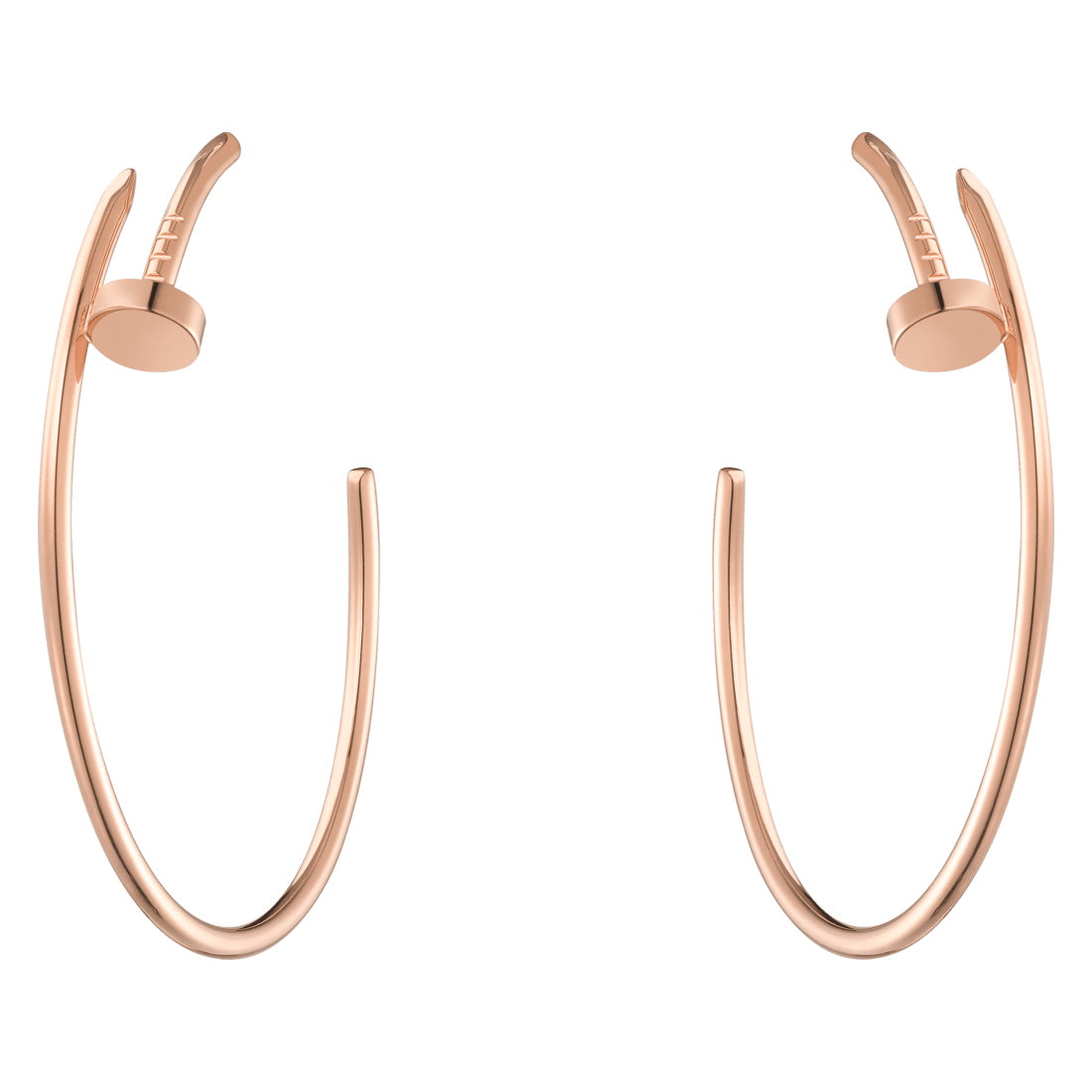 KDY-B8301211 light gold large hoop nail earrings earrings