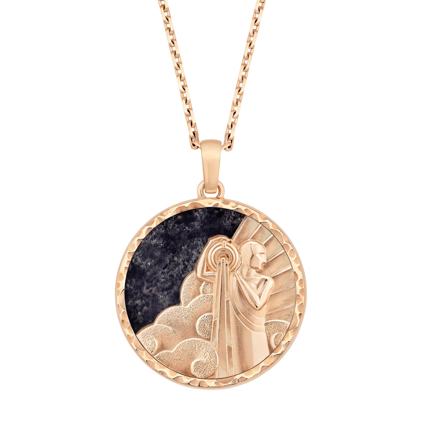 VCARP9RC00 Aquarius Agate Pendant Twelve Zodiac Signs