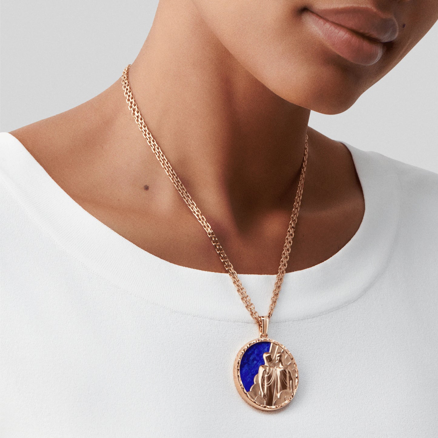 VCARP9RD00 Gemini agate pendant twelve zodiac signs
