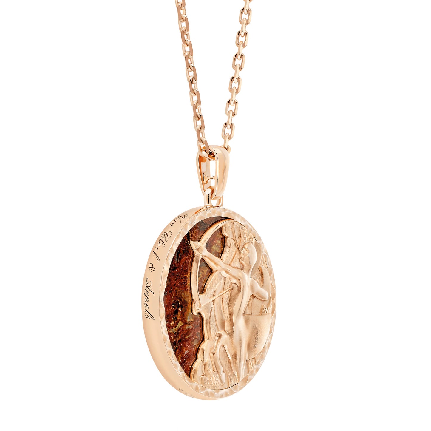 VCARP9R700 26mm wide Sagittarius agate pendant twelve zodiac signs