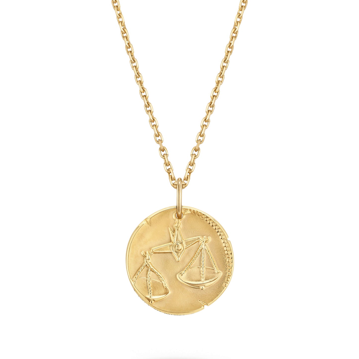 VCARP7SW00 21mm solid version light gold Libra pendant