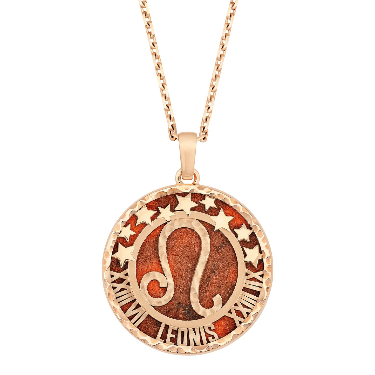 VCARP9R600 Leo Agate Pendant Twelve Zodiac Signs
