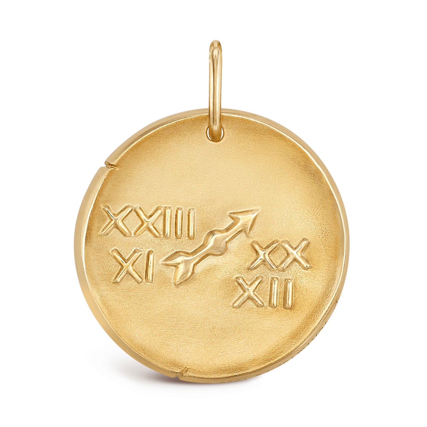 VCARP7SP00 solid version light gold Sagittarius pendant