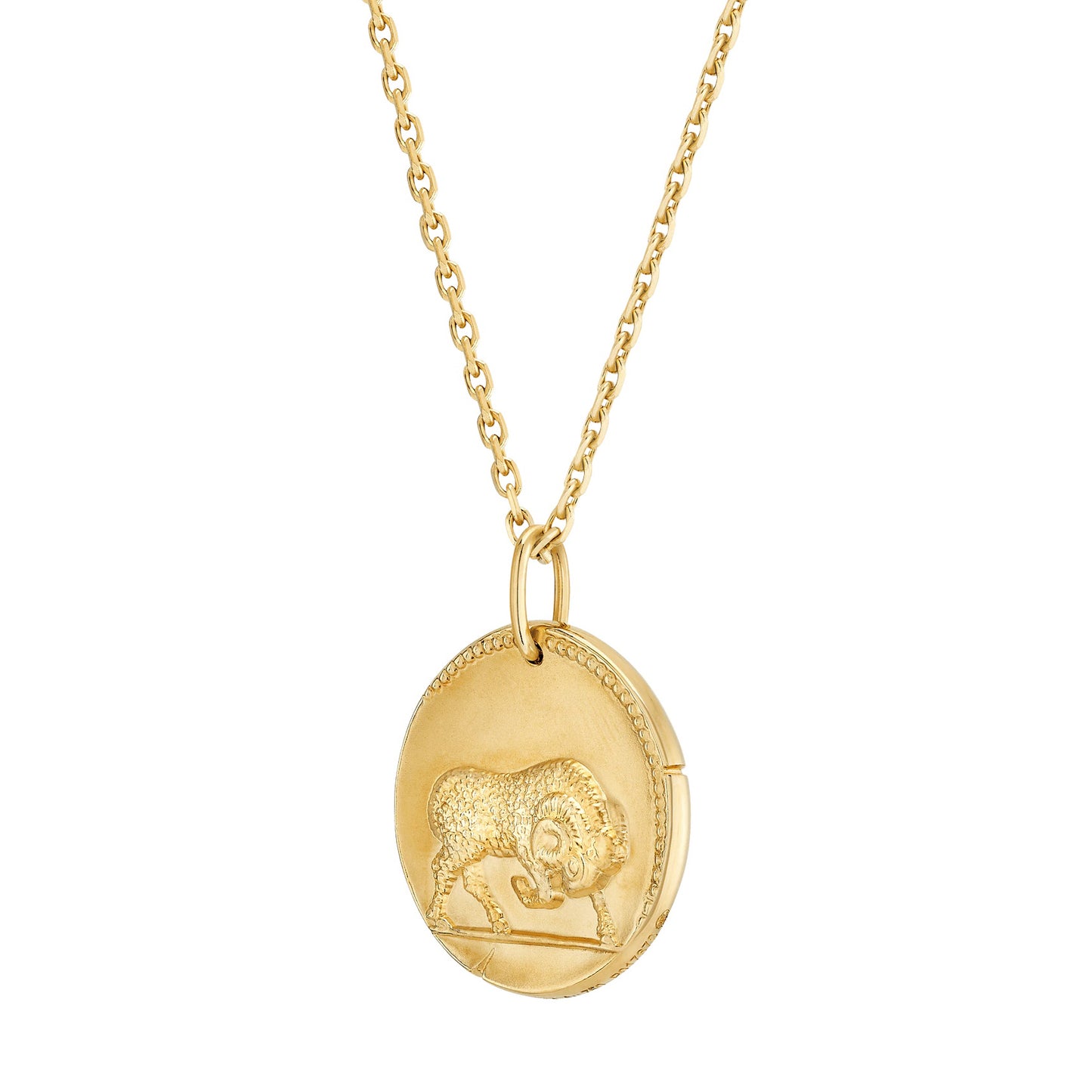 VCARP7SQ00 solid version light gold Aries pendant constellation