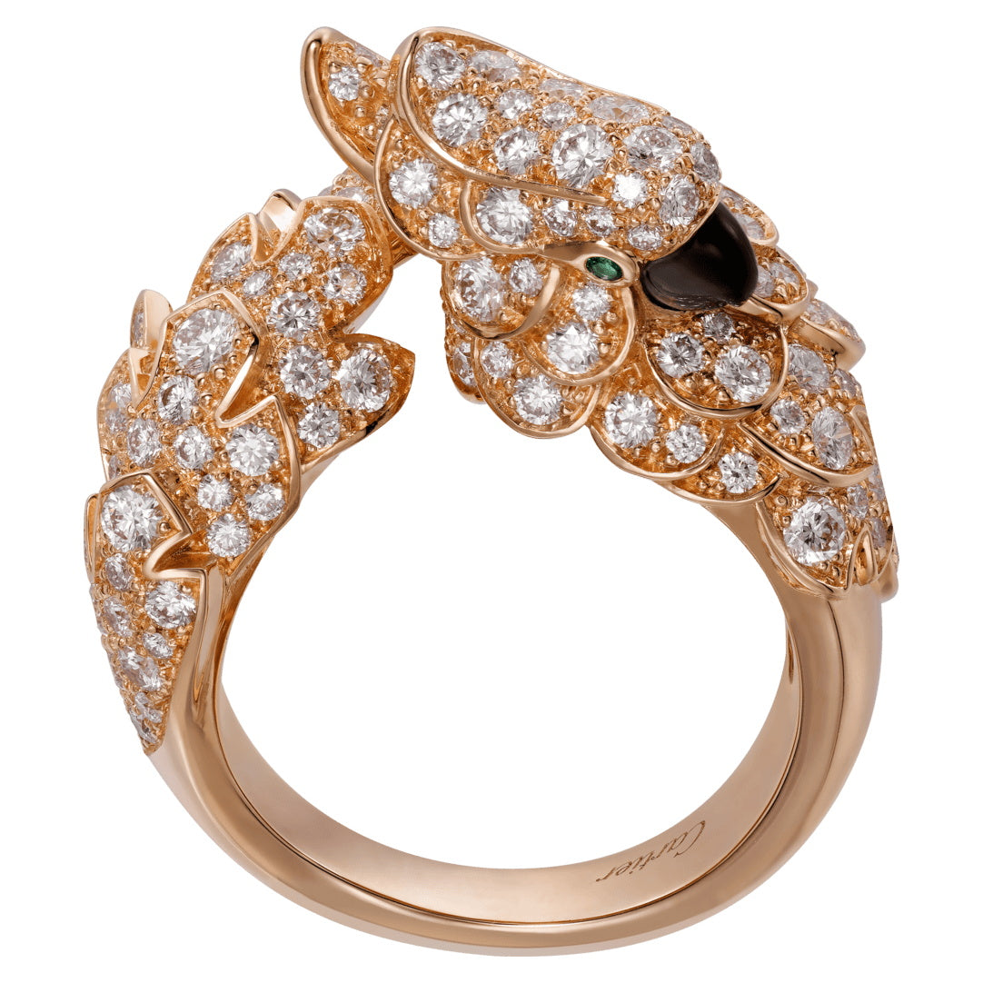 KDY-N4746200 full diamond parrot ring