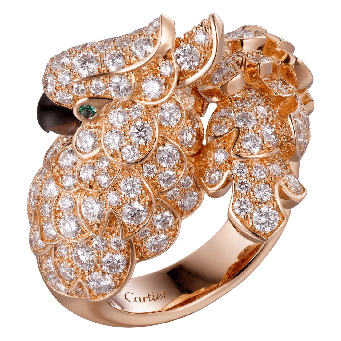 KDY-N4746200 full diamond parrot ring