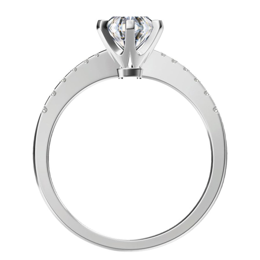 TIF51964917 six-prong half-set tiger claw straight arm diamond ring