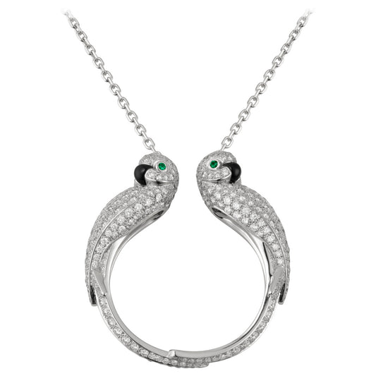 KDY-N7407400 Parrot Acacia Bird Tie Chain Pendant Necklace