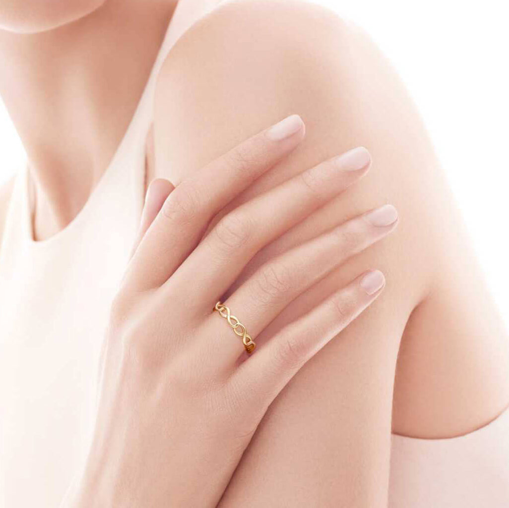 TIF7606775 8-figure light gold ring