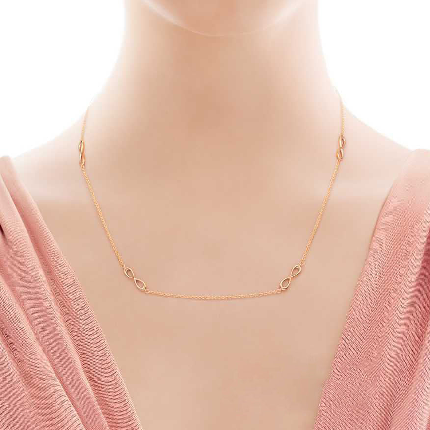 TIF34165781 light gold 8-character (15mm) long necklace