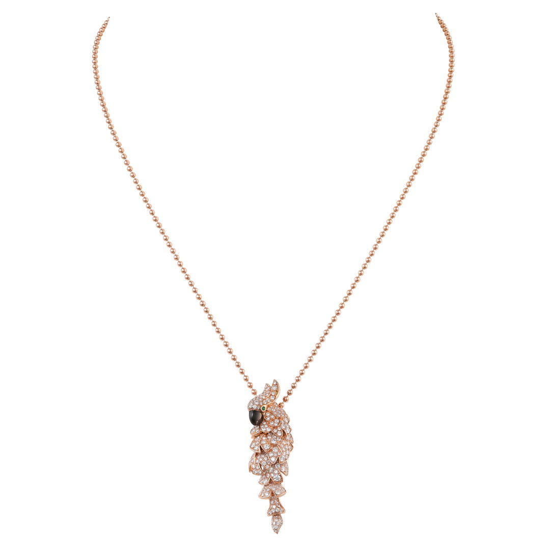 KDY-N7424217 small full diamond parrot pendant