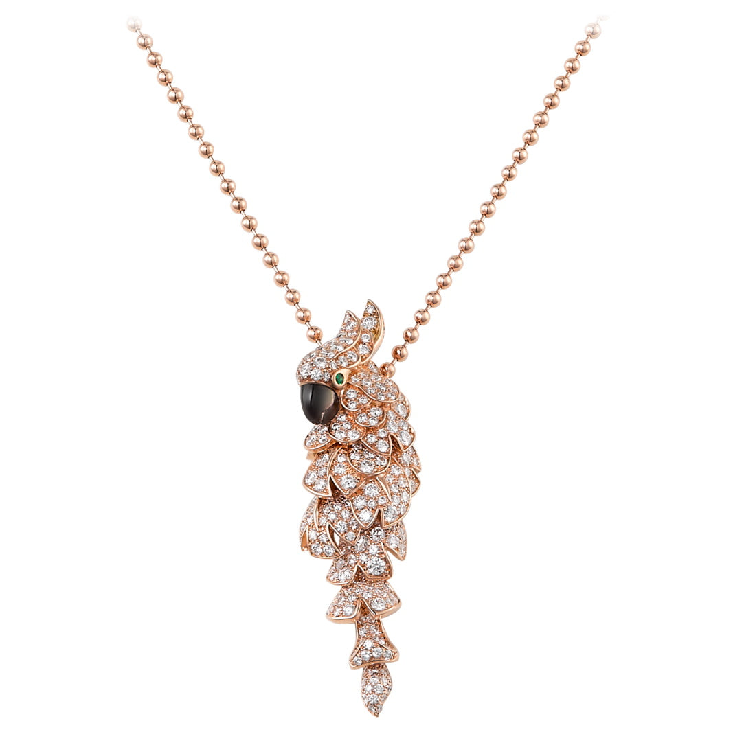 KDY-N7424217 small full diamond parrot pendant