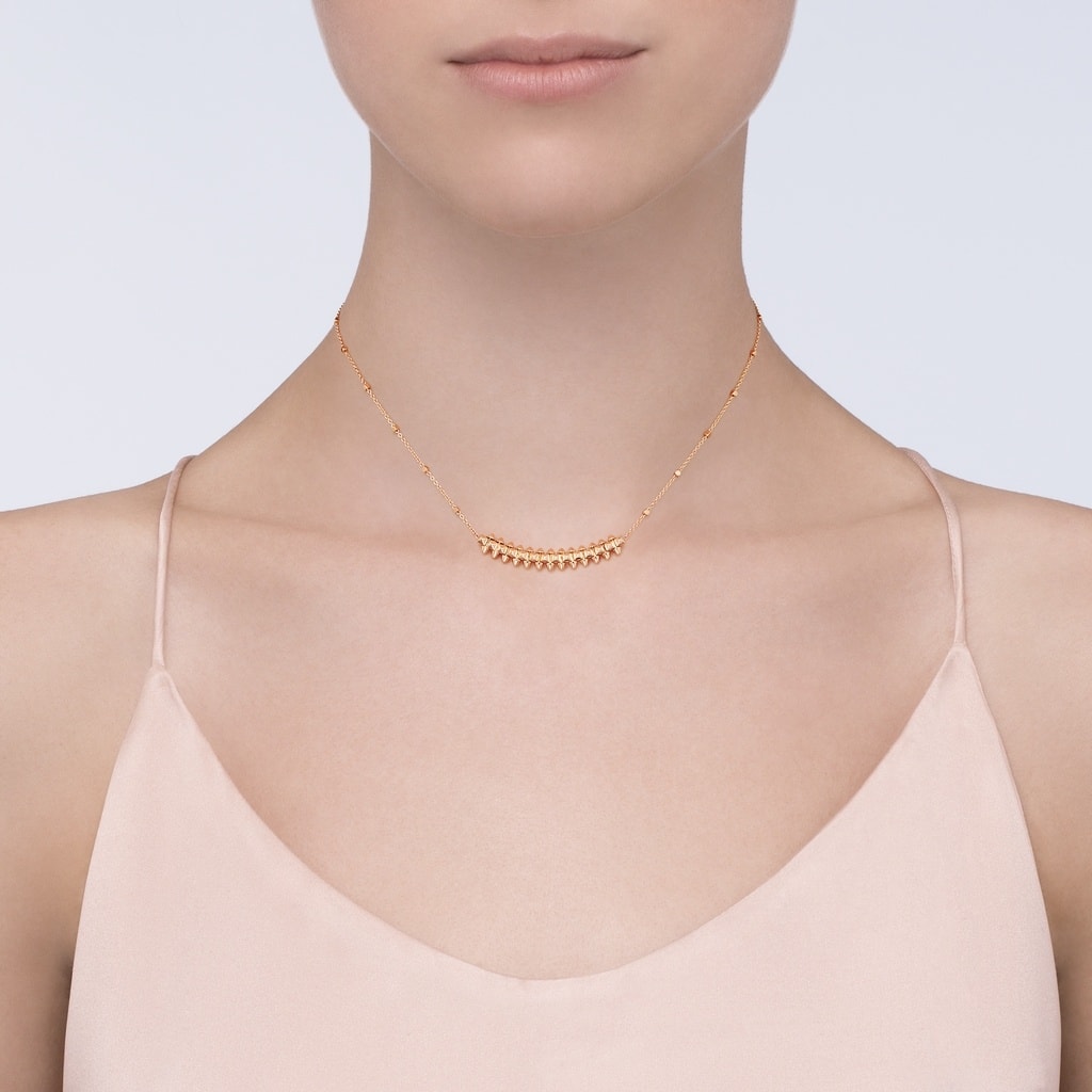 KDY-B7224744 pointed cone small 6.4mm wide rivet tether chain necklace