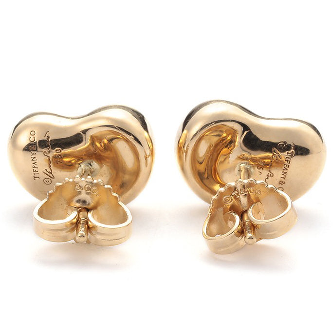 TIF60018110 9mm light gold bean stud earrings