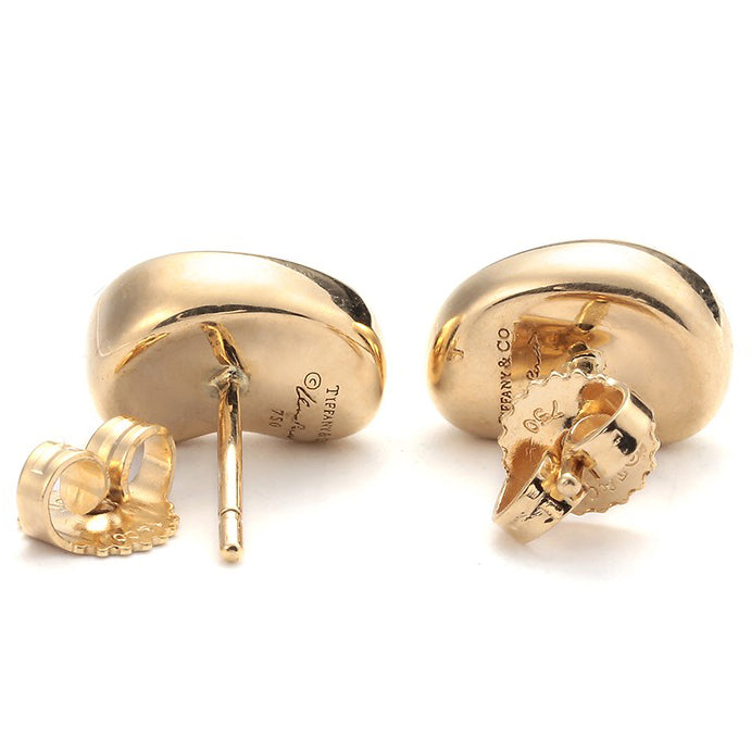 TIF60018110 9mm light gold bean stud earrings