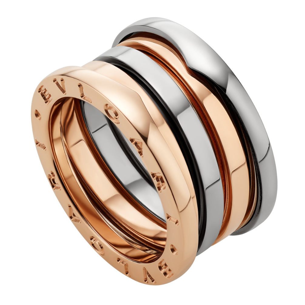 BGL-AN858217 two-color light gold color-separated spring ring