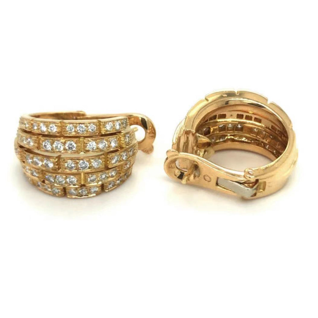 KDY-K7901198 five rows of diamond tank earrings