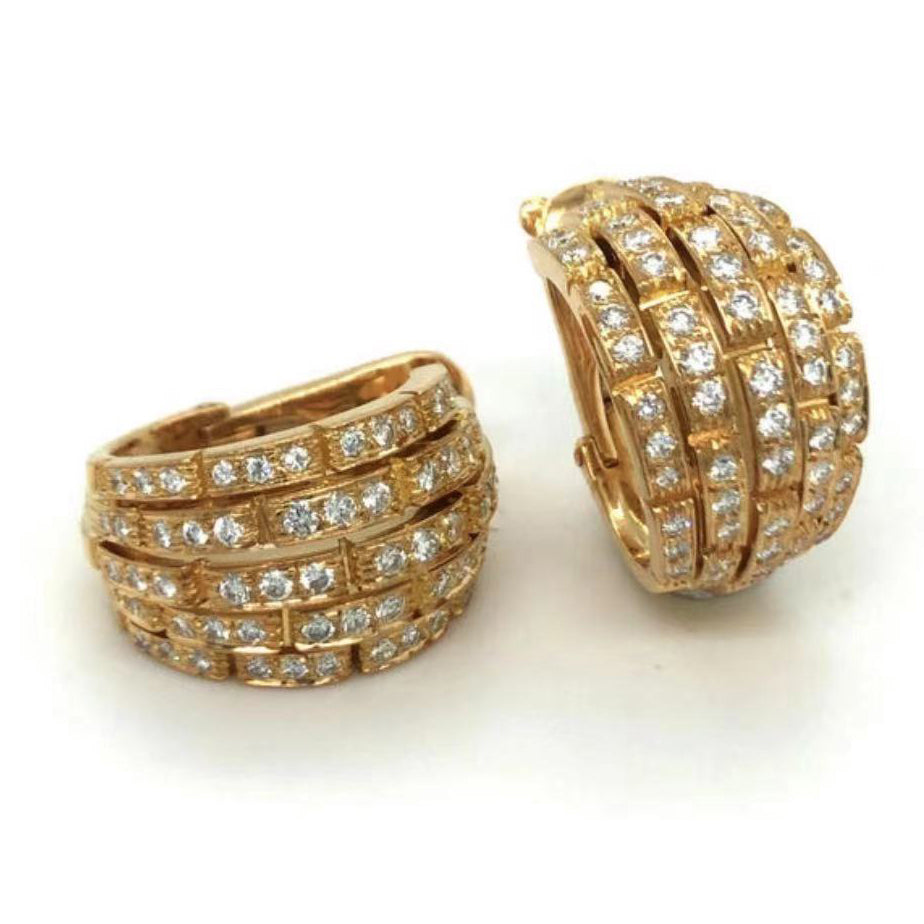 KDY-K7901198 five rows of diamond tank earrings
