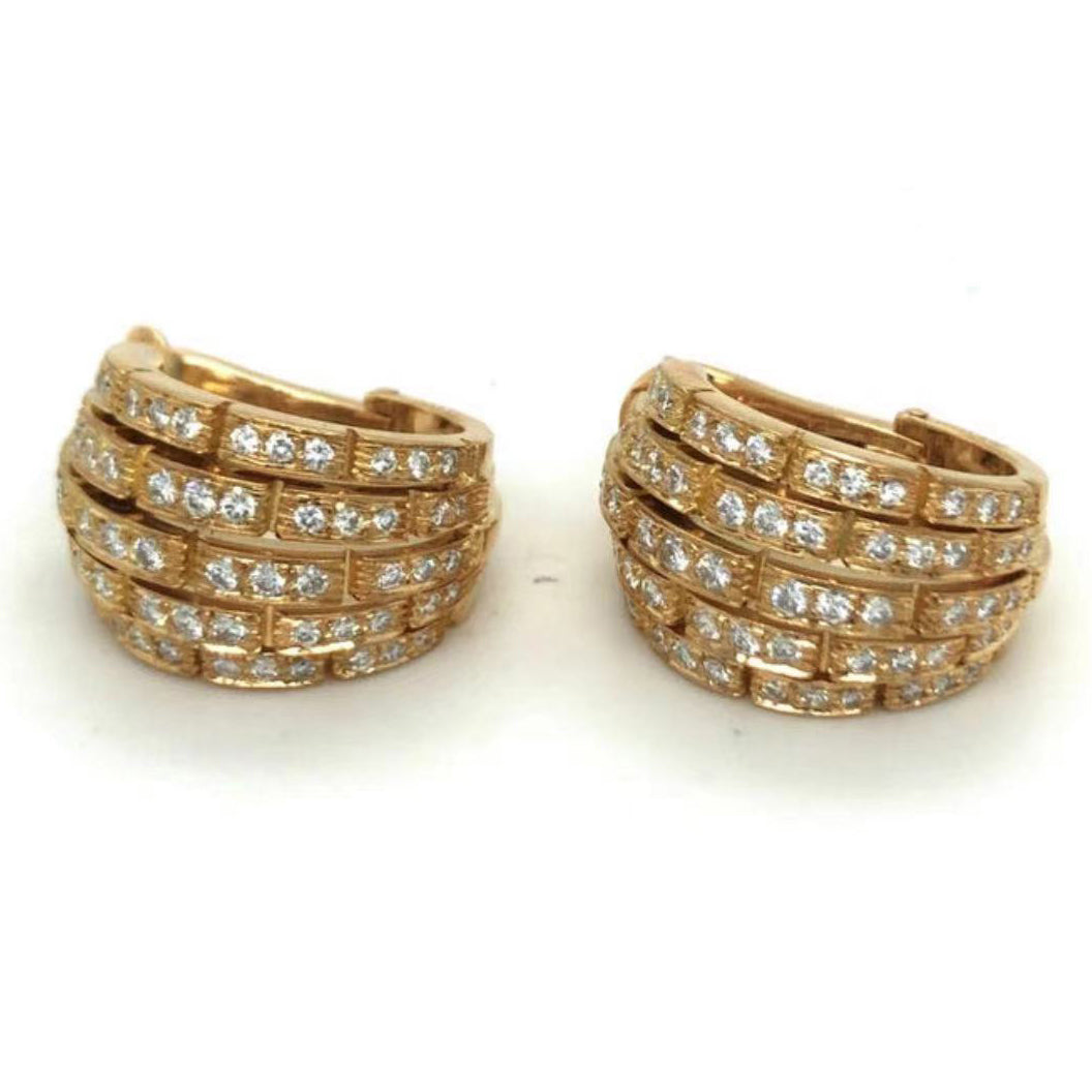 KDY-K7901198 five rows of diamond tank earrings