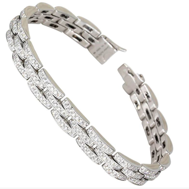KDY-N6700900 three rows of 7 diamond tank bracelet