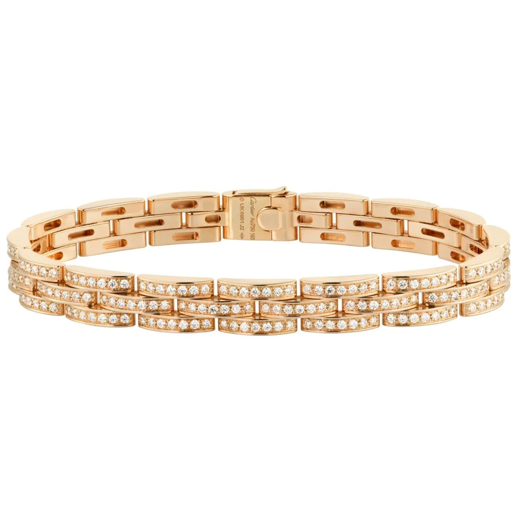 KDY-N6700900 three rows of 7 diamond tank bracelet