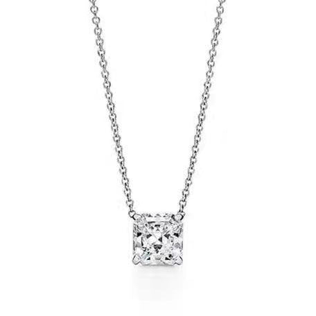 TIF69106721 four-claw square diamond tether chain pendant