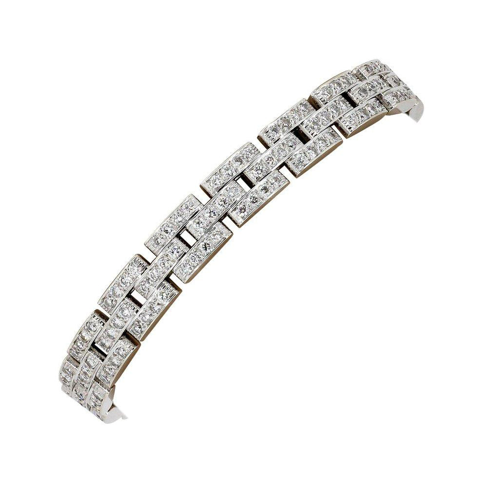 KDY-N7845235 full diamond three-row tank bracelet