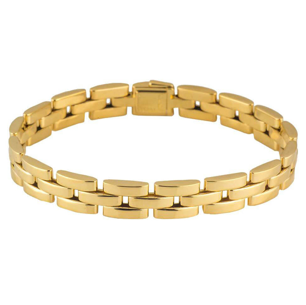 KDY-B6030900 light gold three-row tank bracelet-3