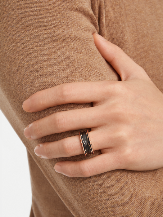 BGL AN858853 spring ceramic glue black edge small waist ring