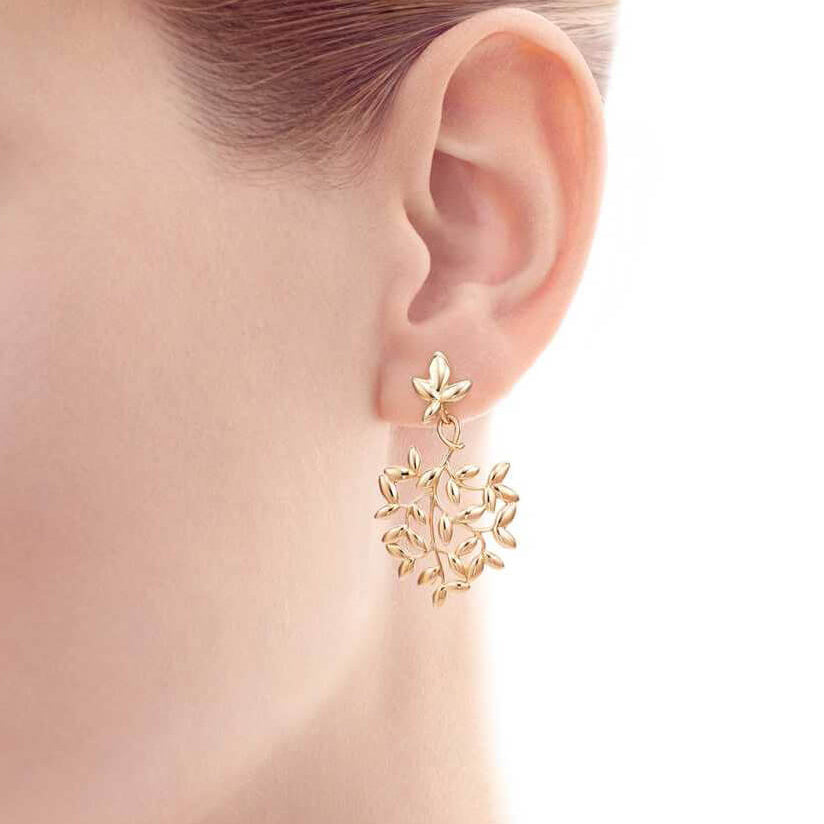 TIF24376726 light gold olive leaf earrings