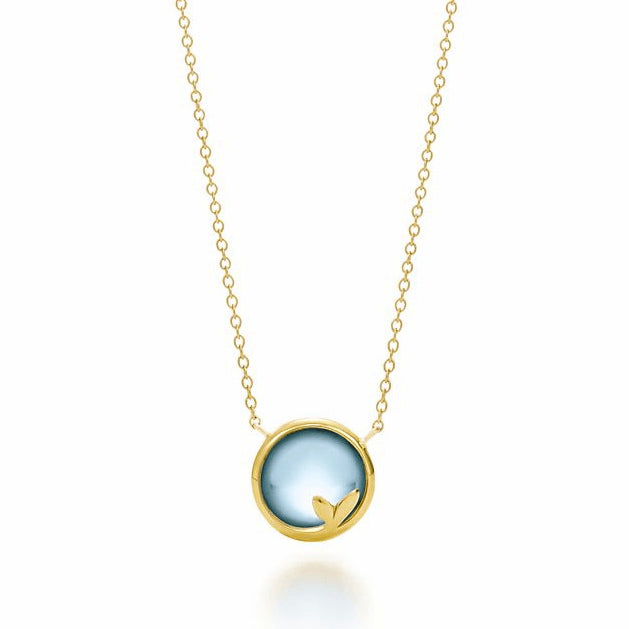 TIF12223367 Crystal Olive Leaf Tie Chain Pendant