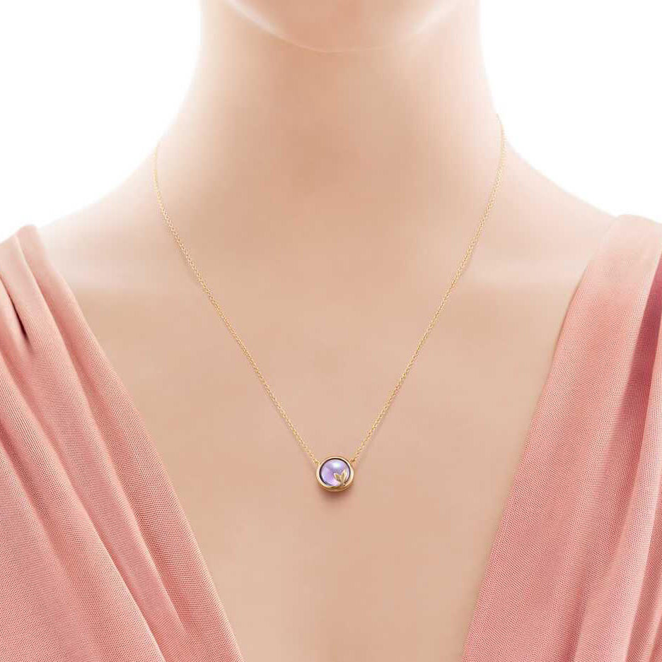 TIF12223367 Crystal Olive Leaf Tie Chain Pendant