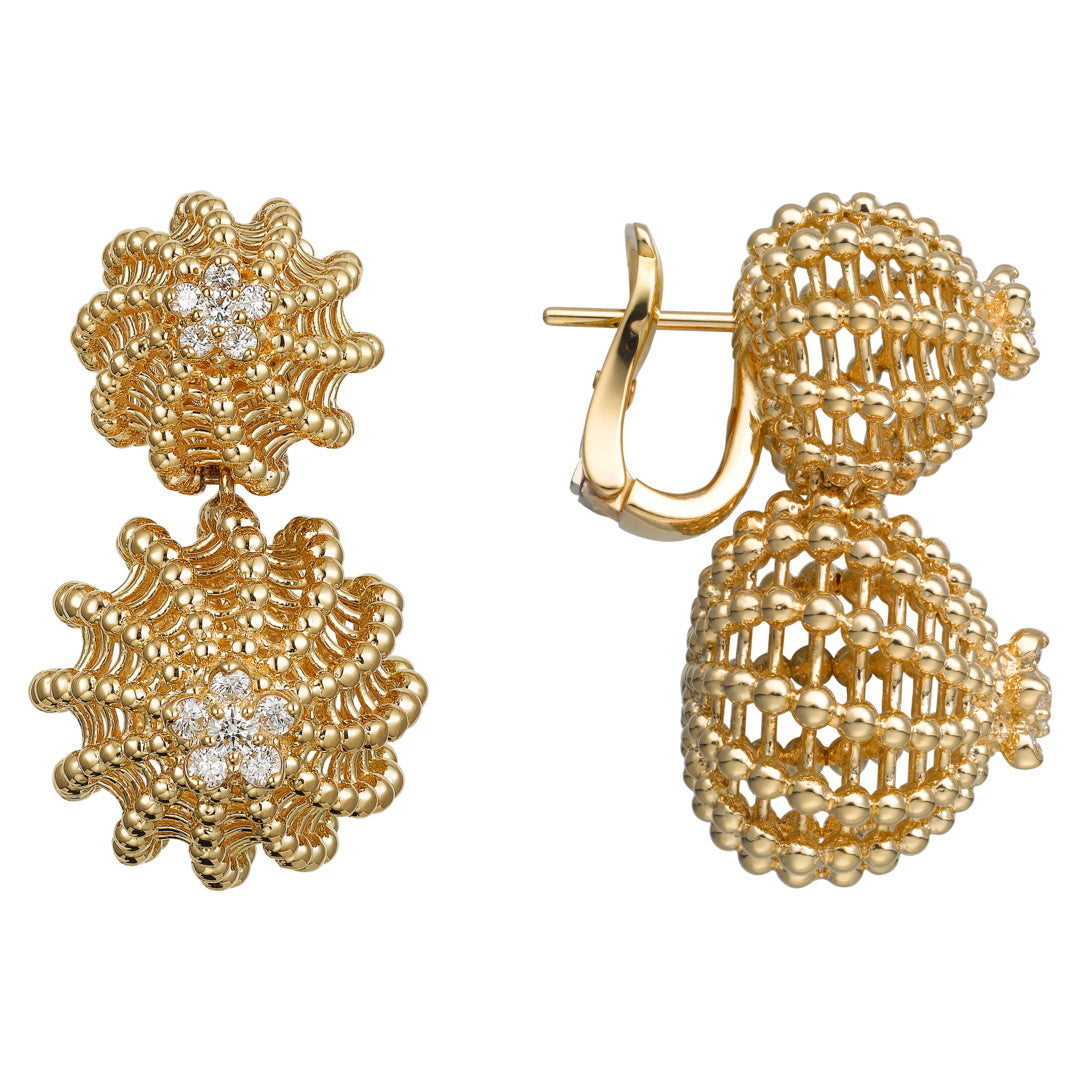 KDY-N8515093 cactus bead ear clip earrings