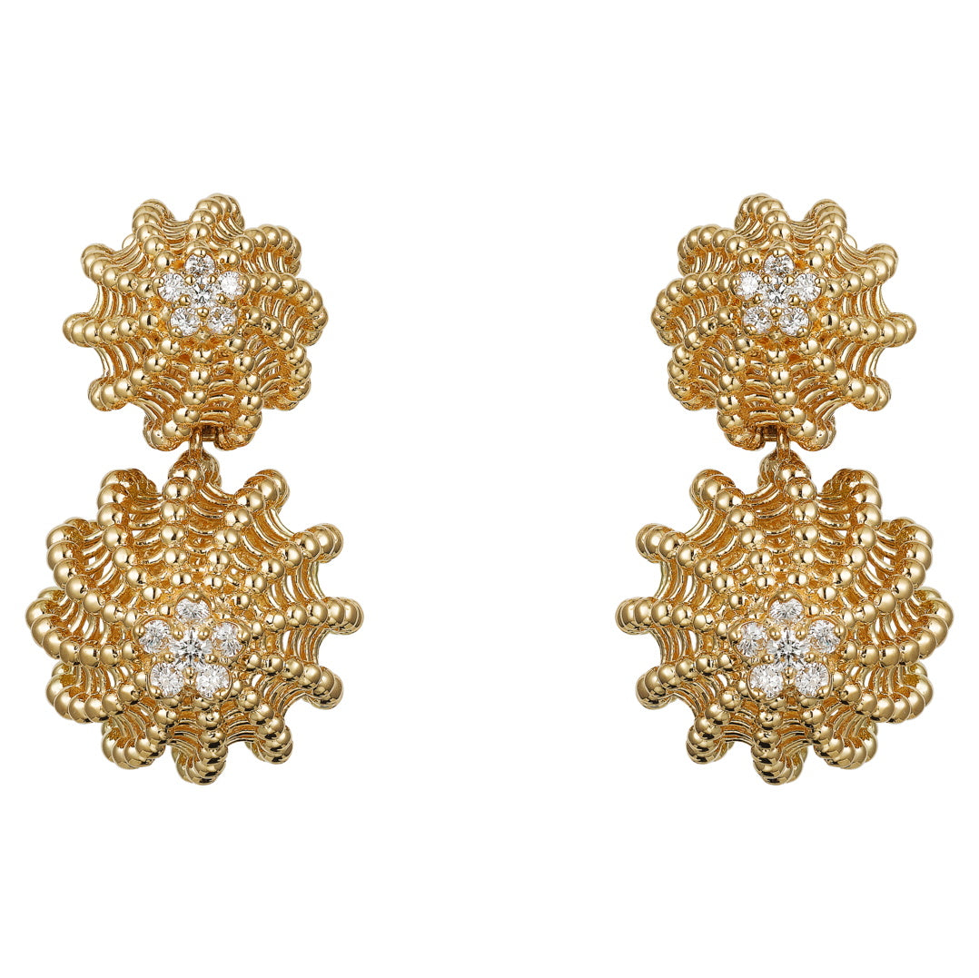 KDY-N8515093 cactus bead ear clip earrings