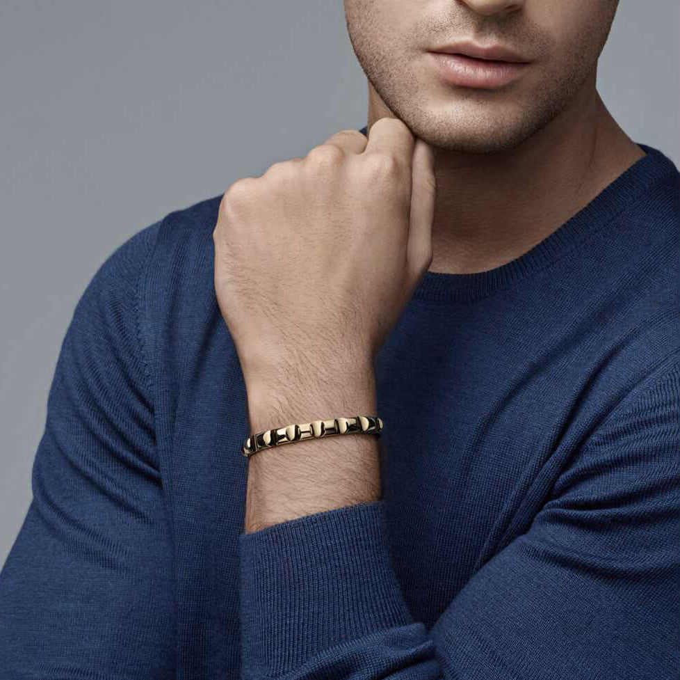 TIF31808180 narrow version light gold egg pit open bracelet